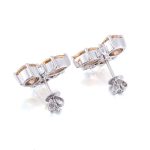 round&marquise cut champagne moissanite cluster earrings
