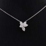 Floral Radiance: 42CM Moissanite Flower Pendant Necklace