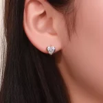 Heart Cut Lab Diamond Hoop Earrings Romantic Huggie Style