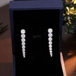 Graduated Round Moissanite Linear Earrings