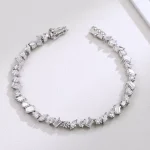 Mix-Shaped Moissanite Bracelet Multi-Cut Geometric Tennis Style