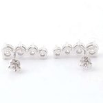 tunning White Gold Round Cut Moissanite Stud Earrings