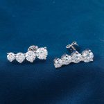 tunning White Gold Round Cut Moissanite Stud Earrings
