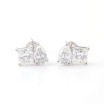 Pear Princess Moissanite Stud Earrings