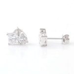 Pear Princess Moissanite Stud Earrings
