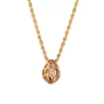 18K Yellow Gold Snake Head Pendant with Lab Diamond Scales & Ruby Eyes​（Pendant Only）