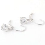 Fabulous White Gold Round Cut Moissanite Drop Earrings