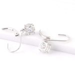 Fabulous White Gold Round Cut Moissanite Drop Earrings
