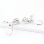 Fabulous White Gold Round Cut Moissanite Drop Earrings