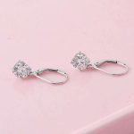 Fabulous White Gold Round Cut Moissanite Drop Earrings