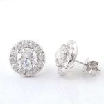 Breathtaking VVS Moissanite Round Cut Halo Stud Earrings