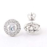 Breathtaking VVS Moissanite Round Cut Halo Stud Earrings
