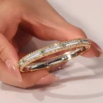 Dual-Tone Emerald Bracelet | Round-Cut Emeralds in 18K Yellow & White Gold​