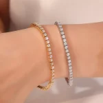 Eternal Radiance Tennis Bracelet | 2.5ctw Round-Cut Lab Diamond Bracelet in 18K Yellow Gold