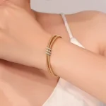Warm-Tone Radiance Bracelet | 18K Yellow Gold Bracelet with Round-Cut Lab Diamonds