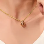 18K Yellow Gold Snake Head Pendant with Lab Diamond Scales & Ruby Eyes​（Pendant Only）