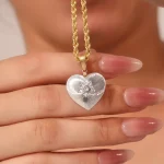 Bicolor Heart Pendant | 18K Yellow Gold & White Gold Pendant with Center Lab Diamond (Pendant Only)​