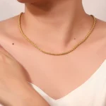 Helix Gold Essence Necklace | 18K Yellow Gold Rope Chain with Lab Diamond Accent Clasp​