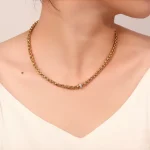 Cuba Link Luxe Necklace | 18K Yellow Gold Lab Diamond Cuban Chain with Prism Barrel Pendant​