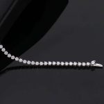 Round moissanite Victoria Bracelet with Flower Lock