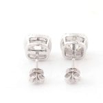 Gorgeous White Gold Cushion Cut Moissanite Halo Stud Earrings