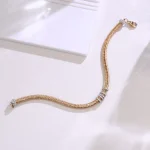 Rope Radiance Bracelet | 18K Yellow Gold Rope Chain with Round-Cut Lab Diamond Accents