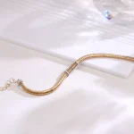 Golden Diamond Bracelet | 18K Yellow Gold Coiled Chain with Lab Diamond Frame​