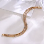 Woven Radiance Bracelet | 18K Yellow Gold Woven Cable Bracelet with Lab Diamond Accents