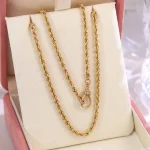 Helix Gold Essence Necklace | 18K Yellow Gold Rope Chain with Lab Diamond Accent Clasp​