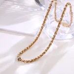 Cuba Link Luxe Necklace | 18K Yellow Gold Lab Diamond Cuban Chain with Prism Barrel Pendant​