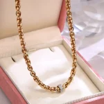 Cuba Link Luxe Necklace | 18K Yellow Gold Lab Diamond Cuban Chain with Prism Barrel Pendant​