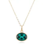 3CT Classic Oval Cut Lab Emerald Pendant Necklace Design