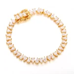 Pear Cut Moissanite Tennis Bracelet Classic Teardrop Strand Style