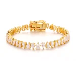 Pear Cut Moissanite Tennis Bracelet Classic Teardrop Strand Style