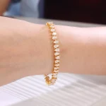 Pear Cut Moissanite Tennis Bracelet Classic Teardrop Strand Style