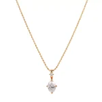 Oval-Cut Lab Diamond Pendant in 18K Yellow Gold With Round-Cut Lab Diamond (Pendant Only)