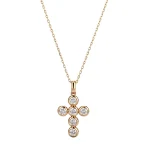 Divine Light Cross Pendant | 18K Yellow Gold Cross Pendant with Lab Diamonds（pendant only）