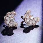 Gorgeous Rose Gold Moissanite butterfly Earrings