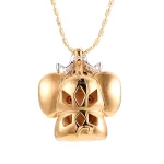 Royal Elephant Pendant | Elephant-Shaped 18K Yellow Gold Pendant with Lab Diamonds（pendant only）