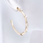 Charming Yellow Gold Moissanite Hoop Earrings