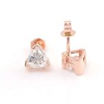 Gorgeous Rose Gold Triangle Cut Moissanite Stud Earrings