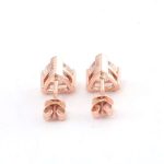 Gorgeous Rose Gold Triangle Cut Moissanite Stud Earrings