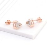 Gorgeous Rose Gold Triangle Cut Moissanite Stud Earrings