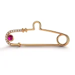 Dual-Function Diamond Pendant | 18K Yellow Gold Brooch/Pendant with Round Lab Diamonds（pendant only）