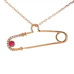 Dual-Function Diamond Pendant | 18K Yellow Gold Brooch/Pendant with Round Lab Diamonds（pendant only）