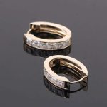 Breathtaking Yellow Gold Princess Cut Moissanite Hoop Earrings