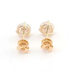 Captivating Yellow Gold Round Cut Moissanite Stud Earrings