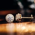 Elegant Round Cut Yellow Gold Moissanite Earrings