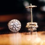 Elegant Round Cut Yellow Gold Moissanite Earrings