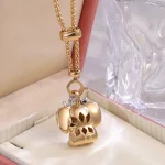 Royal Elephant Pendant | Elephant-Shaped 18K Yellow Gold Pendant with Lab Diamonds（pendant only）